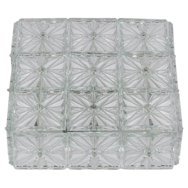 Large Faceted Crystal Flush Mount, Germany, 1960s For Sale - Image 15 of 15