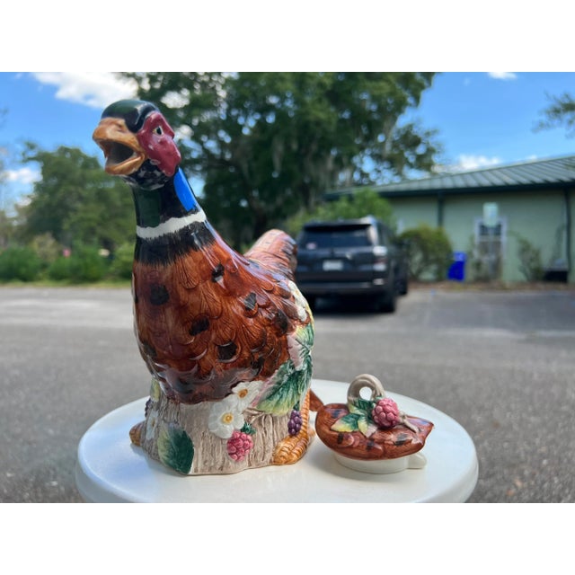 Fitz and Floyd Holiday Pheasant Tea Pot. For Sale In Charleston - Image 6 of 7