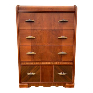 Antique Art Deco Waterfall Tallboy For Sale