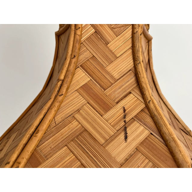 Wood Midcentury Bamboo Pendant Light For Sale - Image 7 of 8