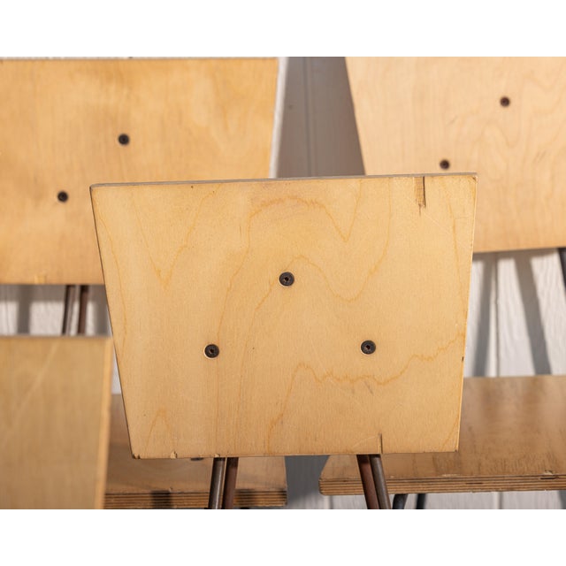 Set of 6 Vintage Chipotle Plywood and Steel Dining Chairs – Steve Sauer | Bruce Gueswel For Sale - Image 9 of 11