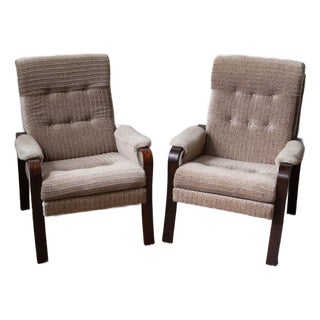 1960s Danish Beech Lounge Chairs - A Pair For Sale