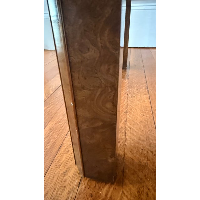 Vintage Burl Wood Waterfall Side Table Purchased From e.j. Audi Manhattan For Sale - Image 9 of 10