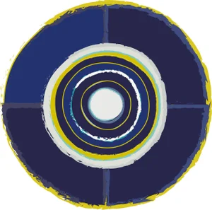 Quartet in Navy and Yellow Contemporary Fine Art Print by Melinda Cox 20" X 20