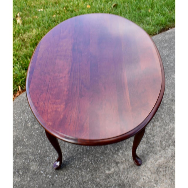 Pennsylvania House Solid Cherry Coffee Table Queen Anne Oval Vintage Cocktail For Sale - Image 9 of 15