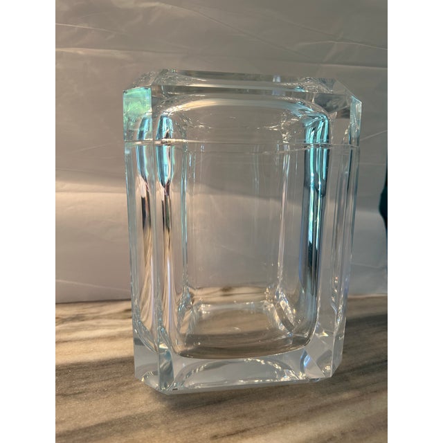 1960s 1960s Alessandro Albrizzi Mid-Century Modern Lucite Faceted Ice Bucket For Sale - Image 5 of 7