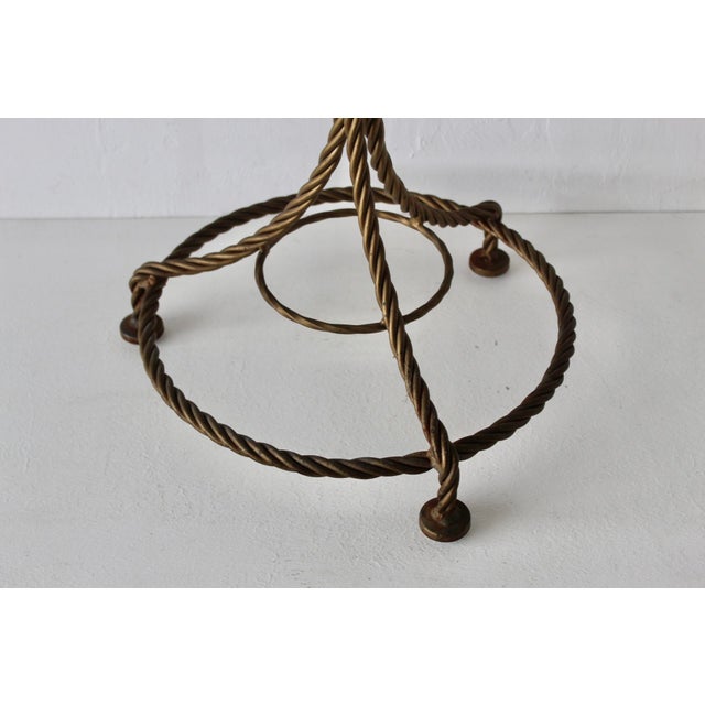 Freestanding Gold Finish Twisted Rope Hoops Towel Rack Vintage Hollywood Regency For Sale - Image 9 of 15