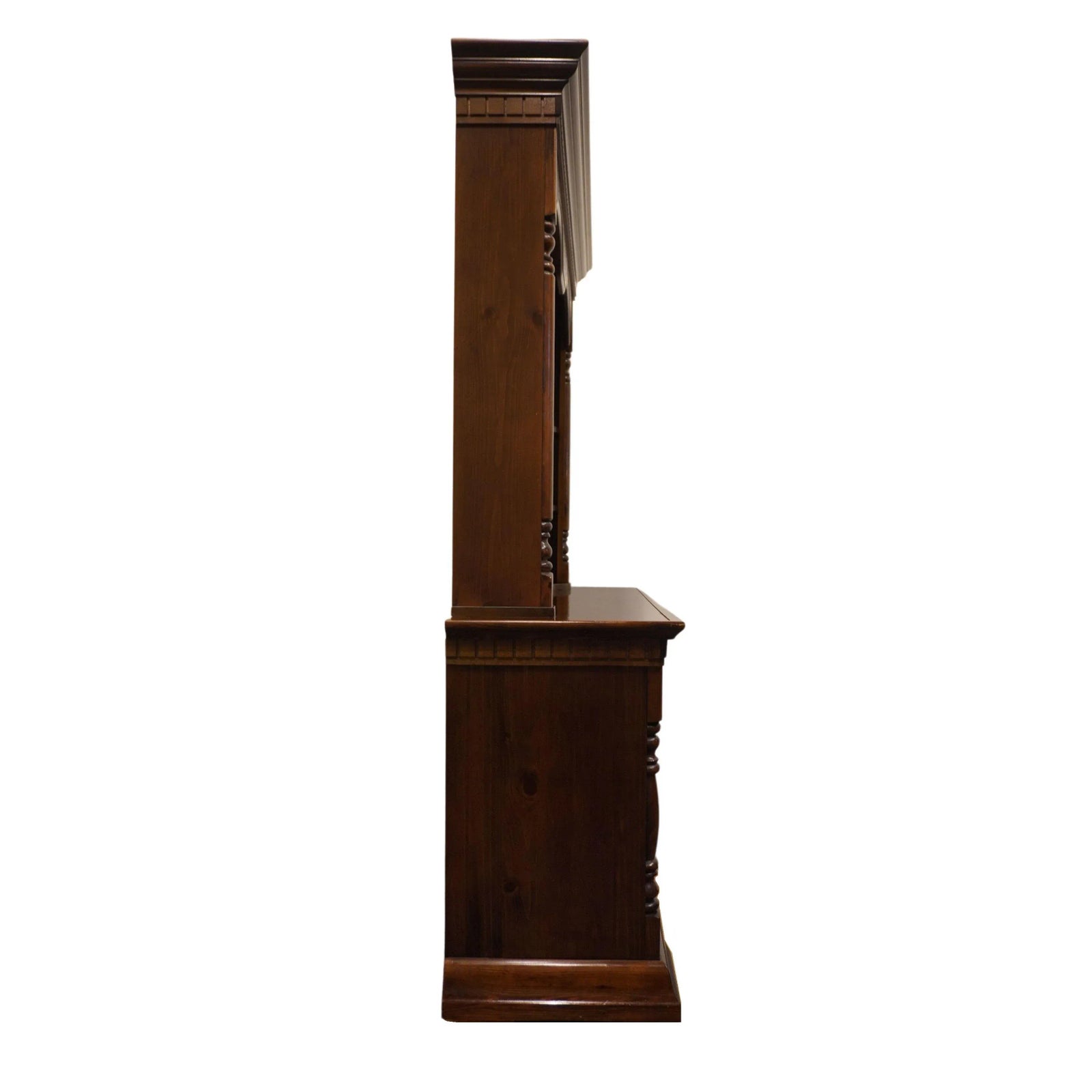 Bassett Furniture Solid Pine Rustic Americana 69" Dresser W. Mirror Hutch 1184-237 / 1184-239