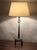 Black Mid 20th Century Tall Patinated Wrought Iron Table Lamp With Custom Parchment Shade For Sale - Image 8 of 9