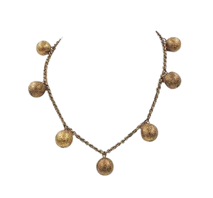 Monet "Hindu Bells" Ad & Book Piece Necklace, 1937