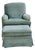 Late 20th Century English Arm Chair and Ottoman in Sage Green Velvet Chenille by Colony Interiors For Sale