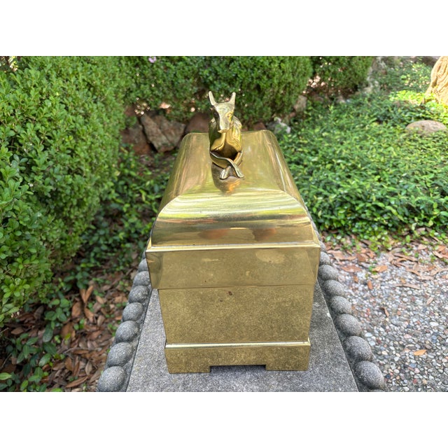 1980s Chapman Brass Box With Whippet Handles For Sale - Image 9 of 16