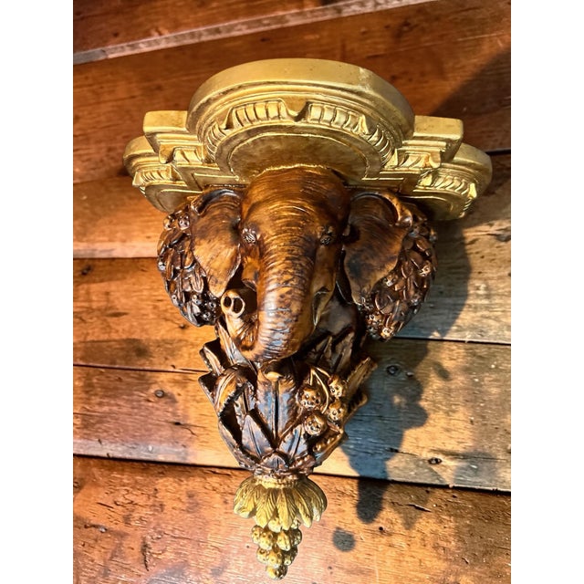 Vintage Elephant Decorative Wall Bracket For Sale - Image 4 of 8