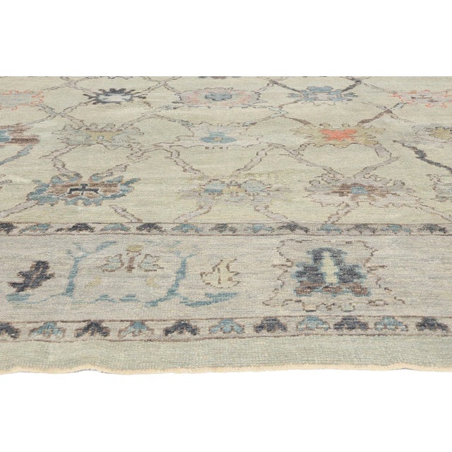 Vintage Modern Turkish Oushak Rug - 10'04 X 14'05 For Sale - Image 4 of 10