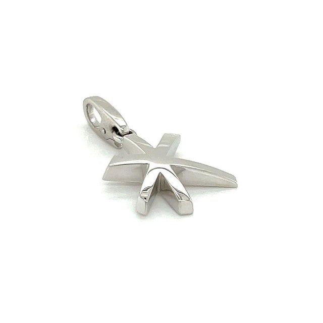 Contemporary Mid 20th Century Cartier 18k White Gold Star Charm Pendant For Sale - Image 3 of 8