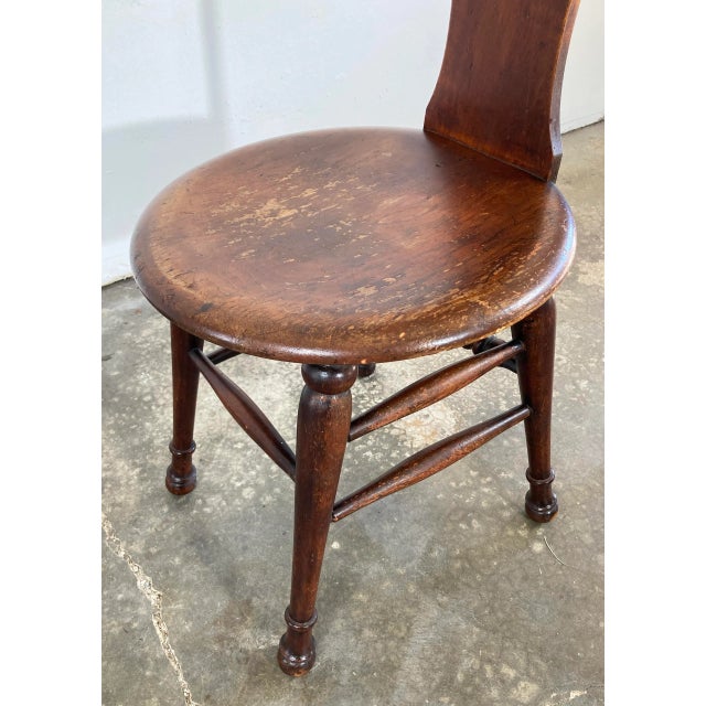 Antique Carved Wood Sewing Chair For Sale - Image 9 of 10