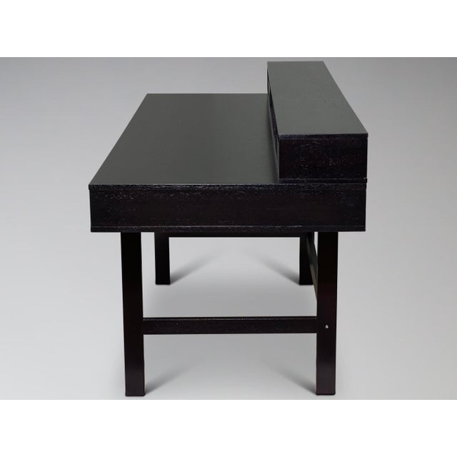 Wood Refinished Ebonized Teak Flip Top Executive Desk Attr. Jens Quistgaard for Peter Løvig Nielsen For Sale - Image 7 of 17