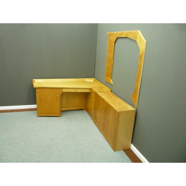 Very rare furniture installation by Felix Kayser. The furniture was designed for a 1940's house. The corner desk, the...