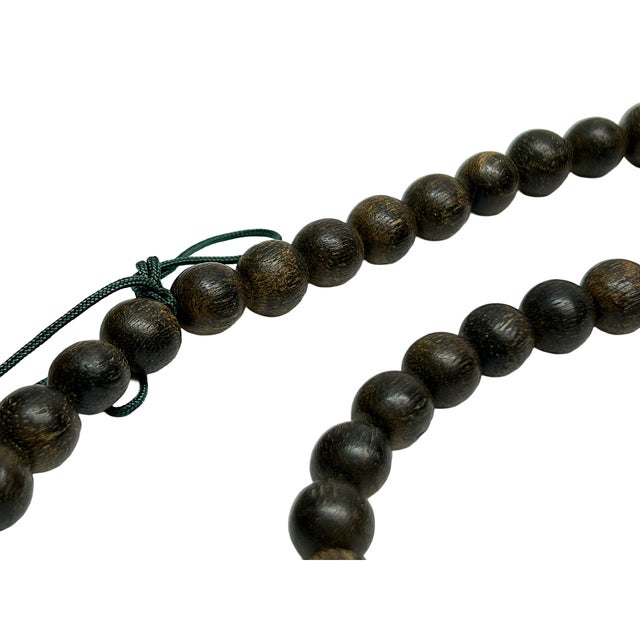 1980s Natural Agarwood Grain 110 Beads Hand Rosary Praying Chain For Sale - Image 5 of 7