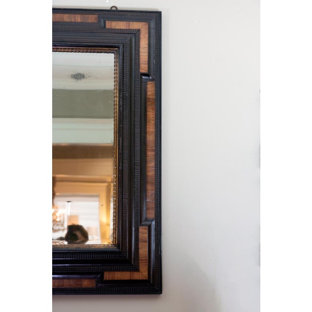 17th Century Dutch Baroque Gilt Slip Walnut & Ebony Mercury Plate Mirror For Sale In San Francisco - Image 6 of 7