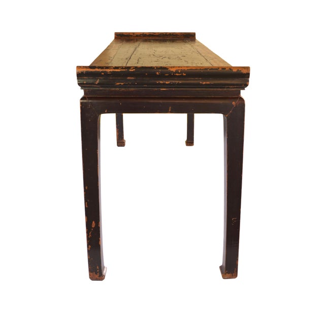 Chinese 18th Century Chinese Black Lacquer Painting Table For Sale - Image 3 of 11