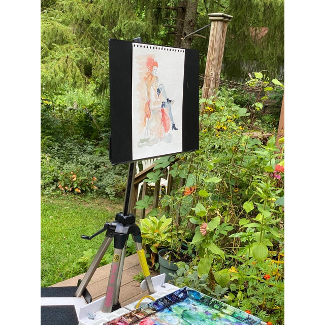 Figurative "Posing Bold" Contemporary Abstract Figurative Giclee Print For Sale - Image 3 of 5