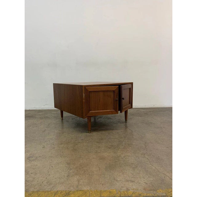 W30.25 D30.25 H20.75 Fully restored side table with a large surface space. Item is structurally sound and sturdy. Side...