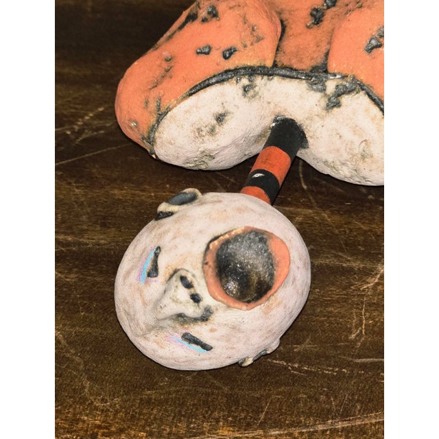 Signed Nancy Kubale Hand‑Built Ceramic Figurative Sculpture For Sale - Image 4 of 7