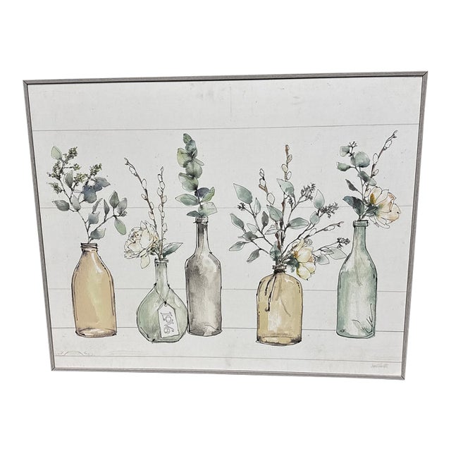 Stupell Home Décor Botanical Floral Bottles Wall Art, Framed For Sale