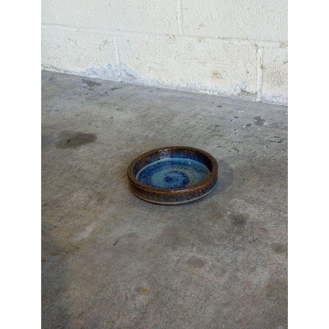 Michael Andersen & Son Ceramic Bowl Michael Andersen & Søn Danish Studio Pottery Blue Volcano Glaze 1960s For Sale - Image 4 of 8
