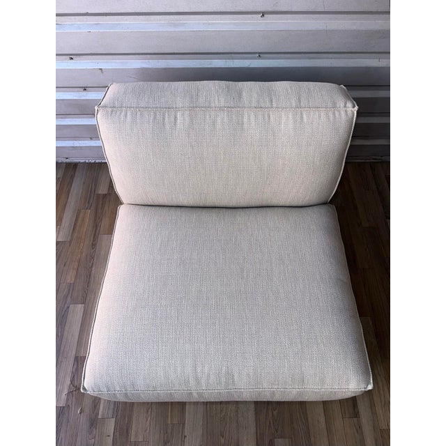 Linen Restoration Hardware Como Modular Armless Chair- Two Tone Linen For Sale - Image 8 of 9