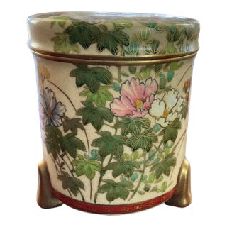 Antique Satsuma Signed Small Box For Sale