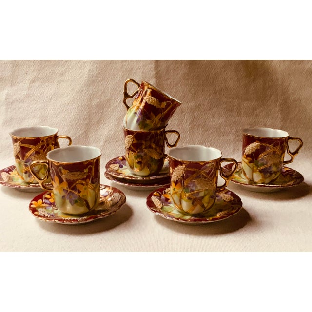 Antique Japanese Nippon Porcelain Chocolate Set - 13 Pieces For Sale - Image 4 of 12