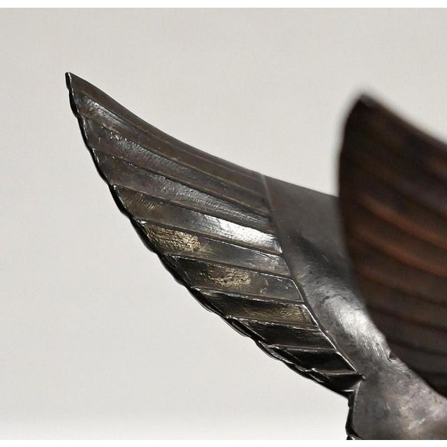 Patinated Metal and Marble Swan Bookends, 1930s-1940s, Set of 2 For Sale - Image 10 of 18