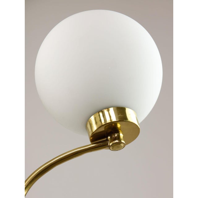 Mid-Century Italian Brass and Opaline Chandelier For Sale - Image 11 of 16