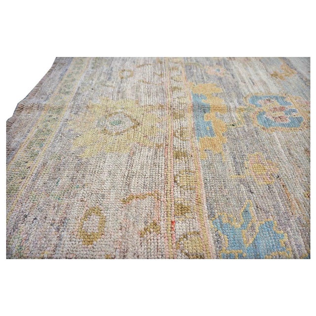 21st Century Turkish Oushak Wool 10x13 Slate, Green & Tan Handmade Area Rug #1144097 For Sale - Image 11 of 13