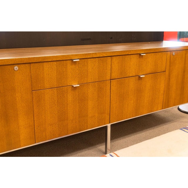 Mid-Century Modern Vintage Mid Century Florence Knoll Walnut Wood Executive Office Credenza Cabinet For Sale - Image 3 of 8
