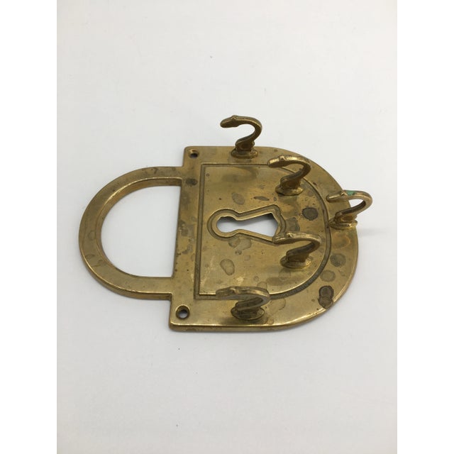 Mid 20th Century Vintage Brass Lock Key Holder For Sale - Image 5 of 6
