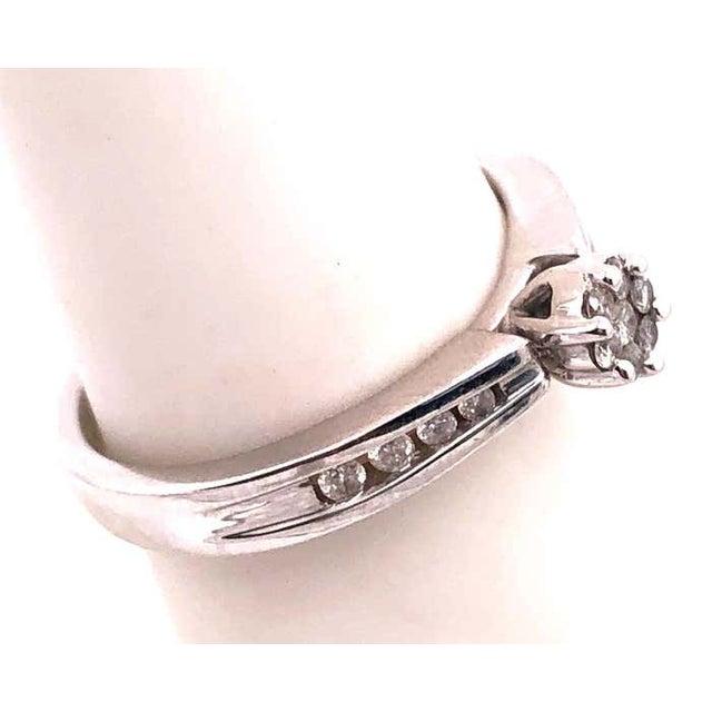 Modern 14 Karat White Gold Semi Mount Diamond Engagement Fashion Ring 0.53 TDW, Size 6.75 For Sale - Image 3 of 10