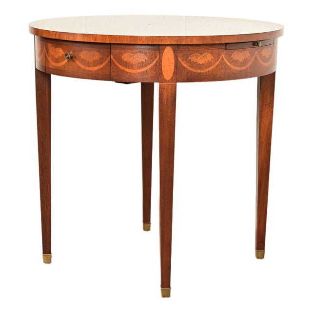 Baker Furniture Federal Inlaid Mahogany Tea Table or Occasional Side Table For Sale