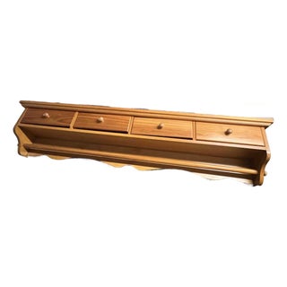 Pottery Barn Wall Shelf With Drawers, Attributed For Sale
