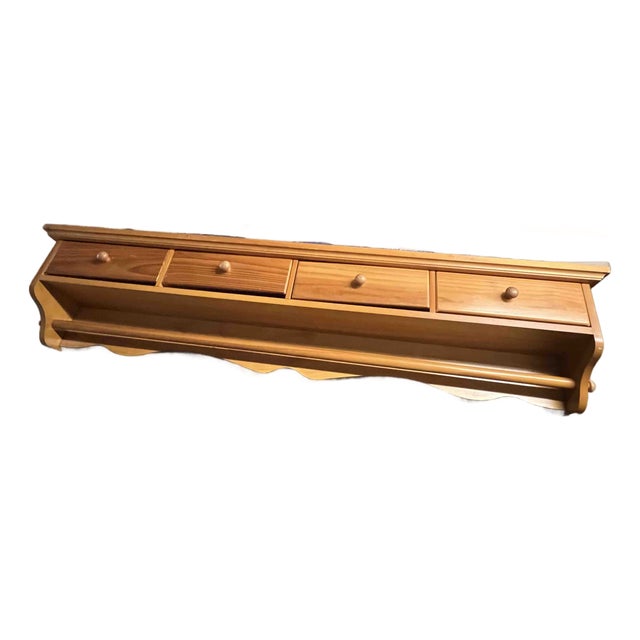 Pottery Barn Wall Shelf With Drawers, Attributed For Sale