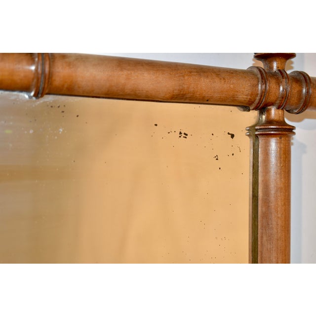 Brown Circa 1920 French Cherry Faux Bamboo Mirror For Sale - Image 8 of 10