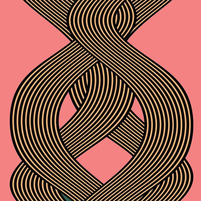 Geometric Abstract Art Prints 4 Pc Set Gold & Pink Artwork 48"x48" by Angela Cameron For Sale In Portland, OR - Image 6 of 6