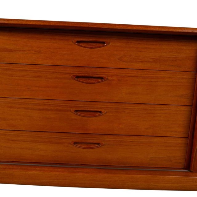 Wood Mid-Century Brown Wooden Sideboard For Sale - Image 7 of 18