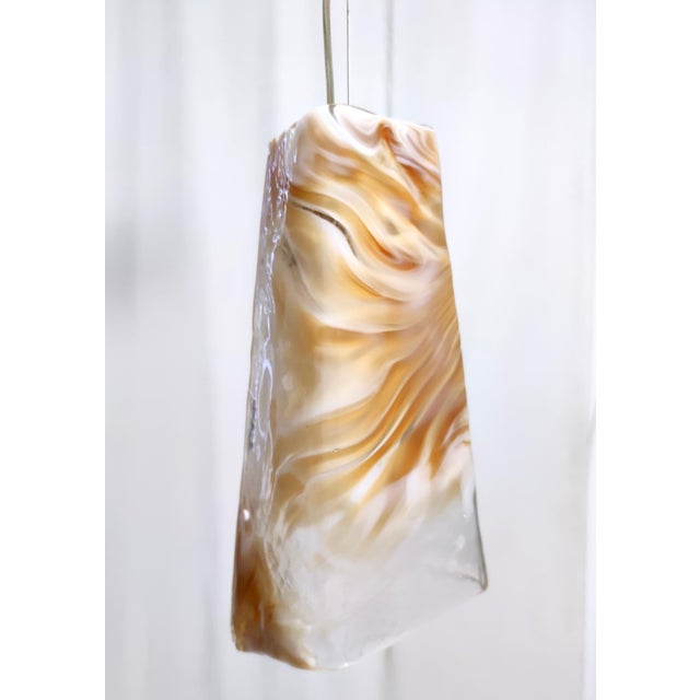 Vintage Orange Murano Glass and Brass Pendant from La Murrina, 1970s For Sale - Image 4 of 18