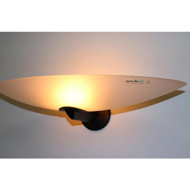 Mid-Century Modern "Chimera" 1990s Carlo Nason Wall Lamp Murano Rose Glass For Sale - Image 3 of 12