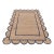Navy Jute Wool Premium Handwoven Scalloped Rug 3x20 Ft. For Sale