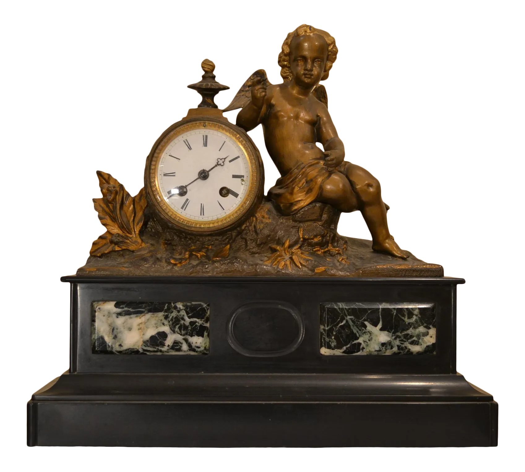 Antique Clock Late 19th Century Japy Freres Cherub Mantel | Chairish