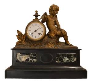 Antique Clock Late 19th Century Japy Freres Cherub Mantel
